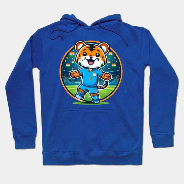 India Football Tiger Hoodie by Sketchy